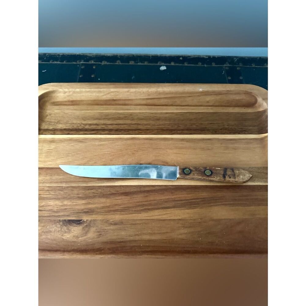 Vintage Stanley Tools Stainless Steel Carving Knife Wood Handle